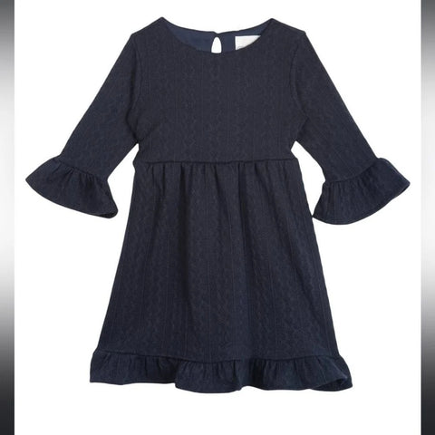 Rare Editions Baby Girl's Navy Bell Sleeve Knit Dress|Rare Editions In Lebanon