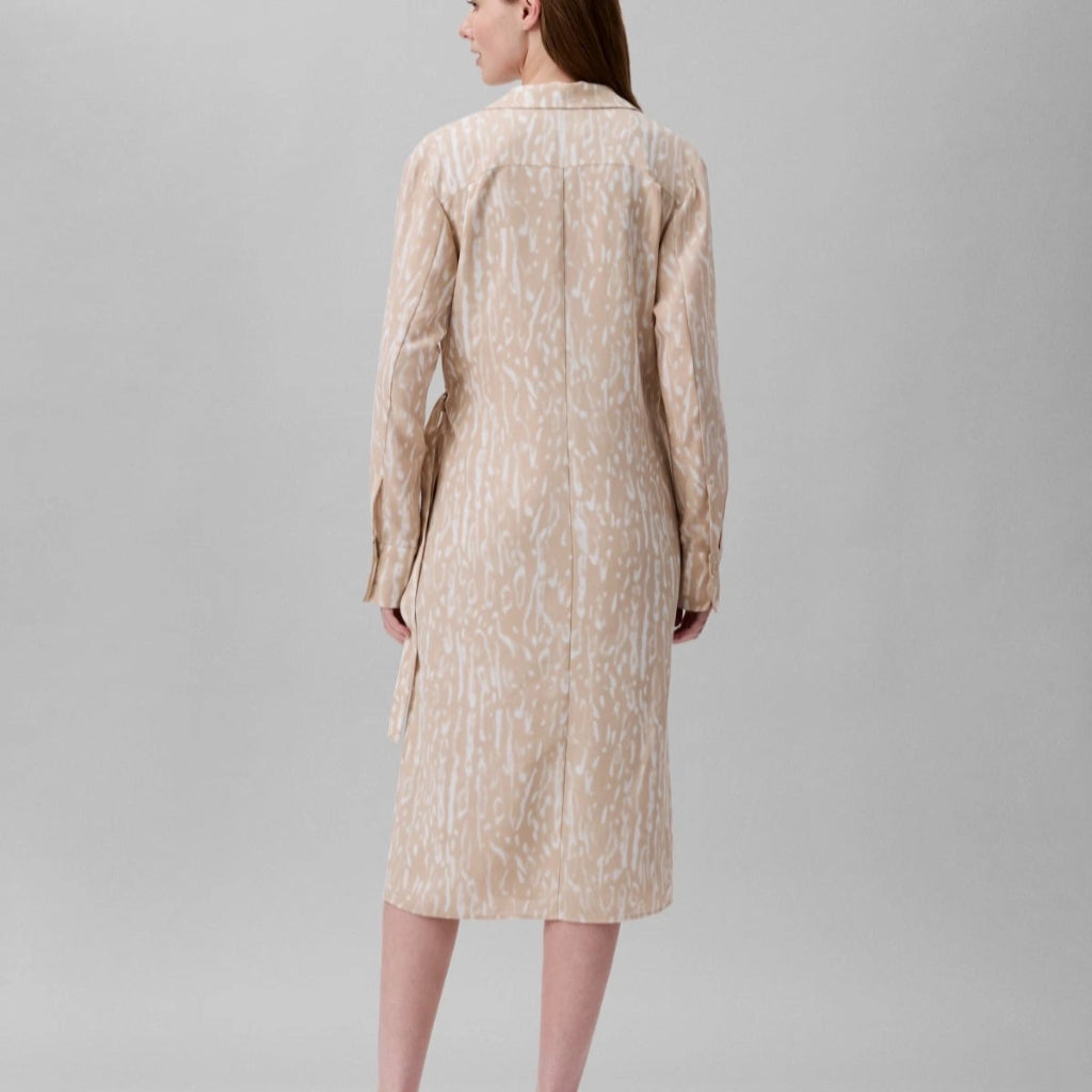 Calvin Klein Women's Beige & White Wrap Dress