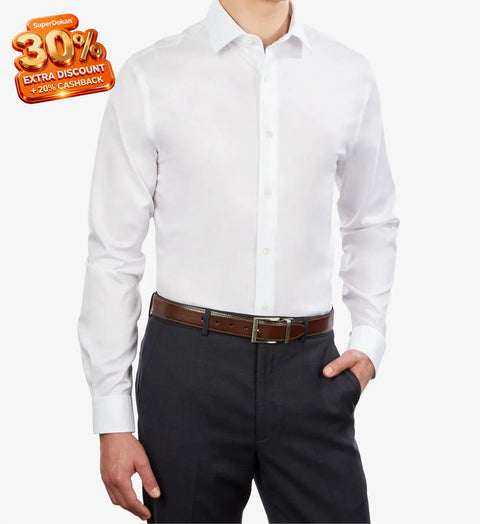 Tommy Hilfiger Men's White Regular-Fit White Stretch Dress Shirt | Tommy Hilfiger In Lebanon
