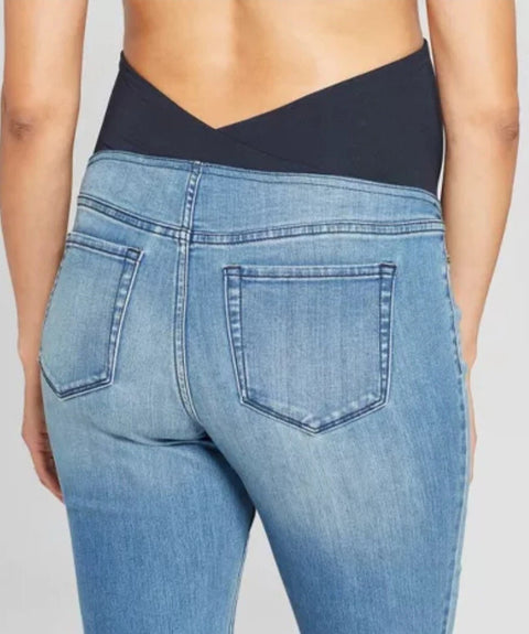 Isabel Women's Blue Over The Belly Low-Rise Skinny Maternity Jeans | Isabel In Lebanon
