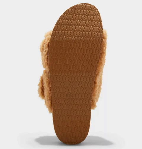 Auden Womens Camel Brown Jane Two Band Buckle Slide Slippers Sandals |Auden In Lebanon