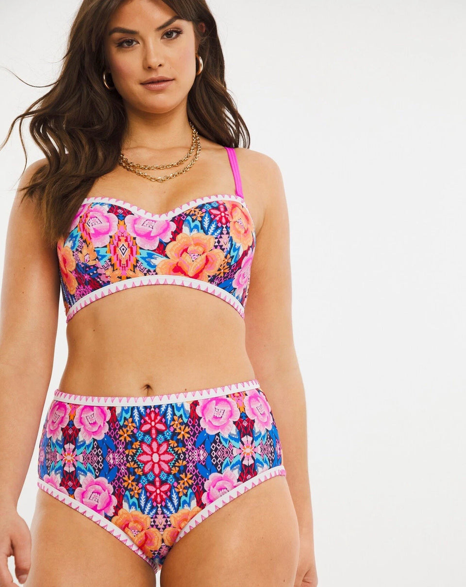 Figleaves Women's Multicolor Frida Underwired Bandeau Bikini Top | Figleaves In Lebanon
