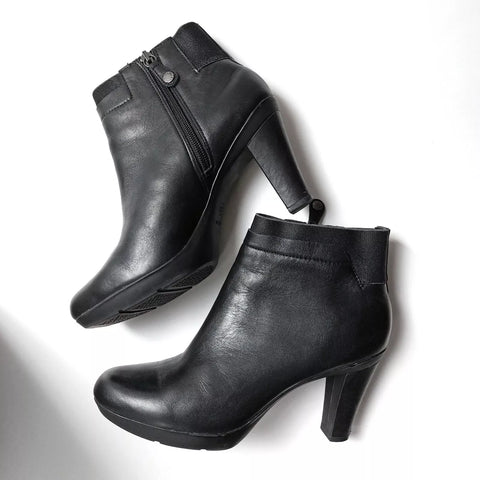 Geox Respira Women's Black Heeled Boots | Geox Respira In Lebanon