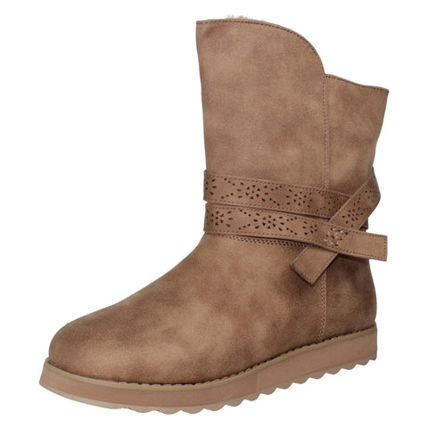 Skechers Women's Beige Memory Foam Flat Boots |Skechers In Lebanon