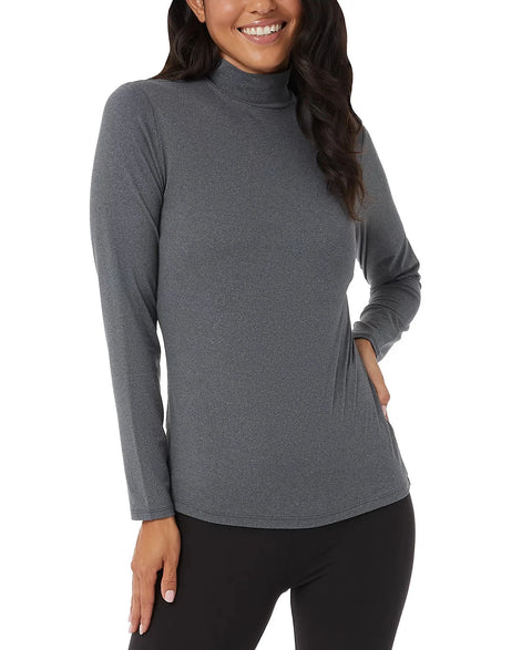 32 Degrees Women's Grey Long-Sleeve Mock-Neck Top - Extra Warm Blouse | 32 Degrees in Lebanon