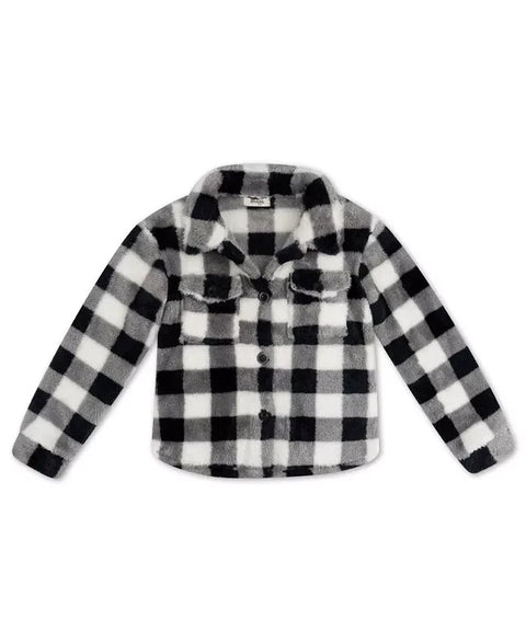 Speechless Girl's Black & White Long Sleeve Fur Jacket| Speechless In Lebanon