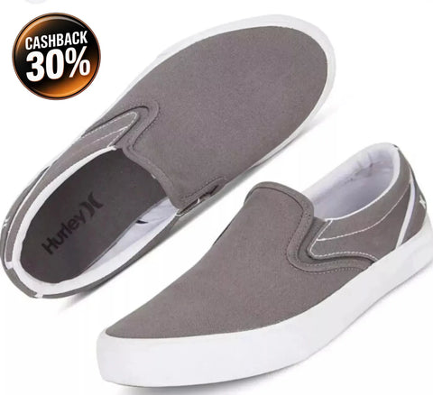 Hurley Men's Gray Arlo Slip On Casual Canvas Shoes Sneakers | Hurley In Lebanon
