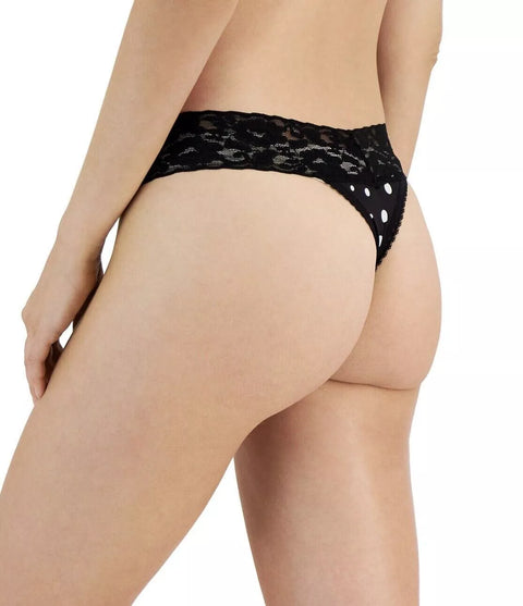 INC International Concepts Women's Black Thong ABU549