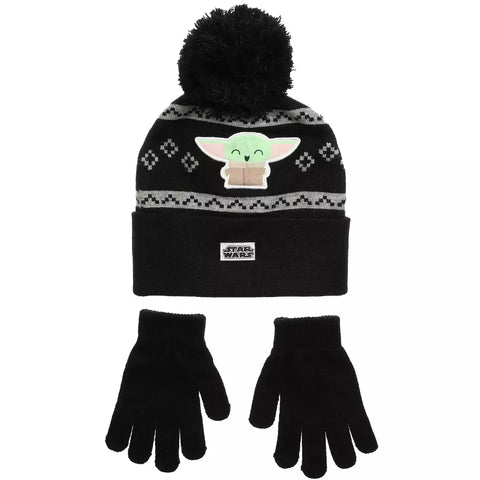 Star Wars Boy's Black 2PCS Hat & Gloves ABFK1166