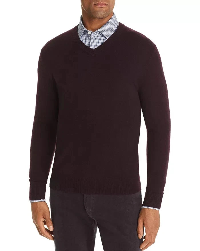 The Men's Store Bloomingdale's Men’s Plum Cashmere V-neck Sweater |The Men's Store Bloomingdale's In Lebanon