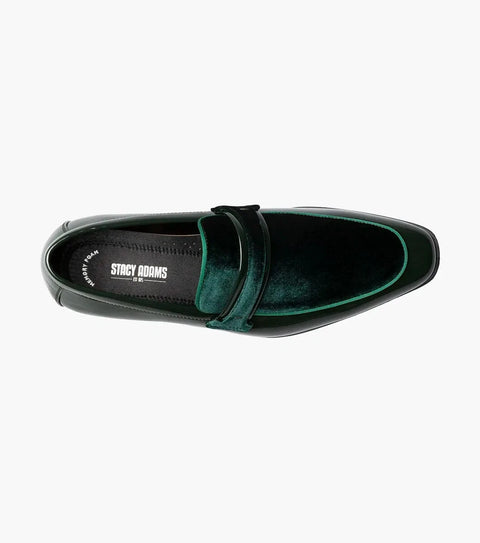 Stacy Adams Men's Dark Green Spratley Moc Toe Saddle Slip On Casual Shoe |Stacy Adams In Lebanon