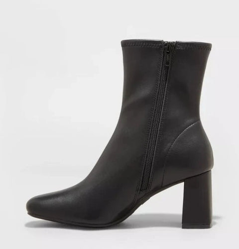 A New Day Women's Black Pippa Stretch Ankle Heeled Boots |A New Day In Lebanon