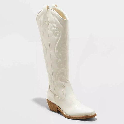 Wild Fable Women's White Kenzi Western Boots |Wild Fable In Lebanon