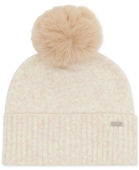 Steve Madden Women's Camel Marled Knit Pom Pom Beanie | Steve Madden In Lebanon