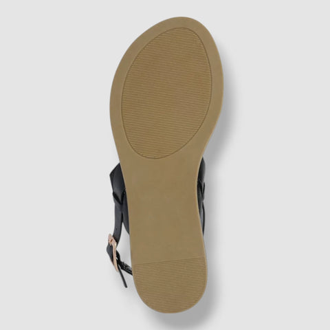 Journee Collection Women's Black Lavine Multi Strap Sandals| Journee Collection in Lebanon