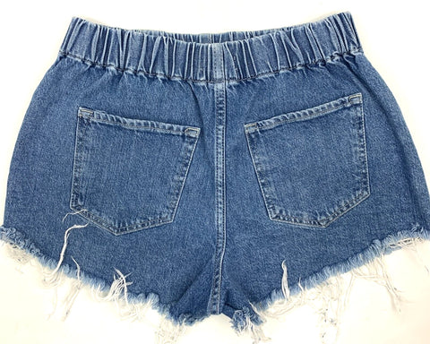 Forever 21 Women's Blue Ripped Denim Mini Short |Forever 21 In Lebanon