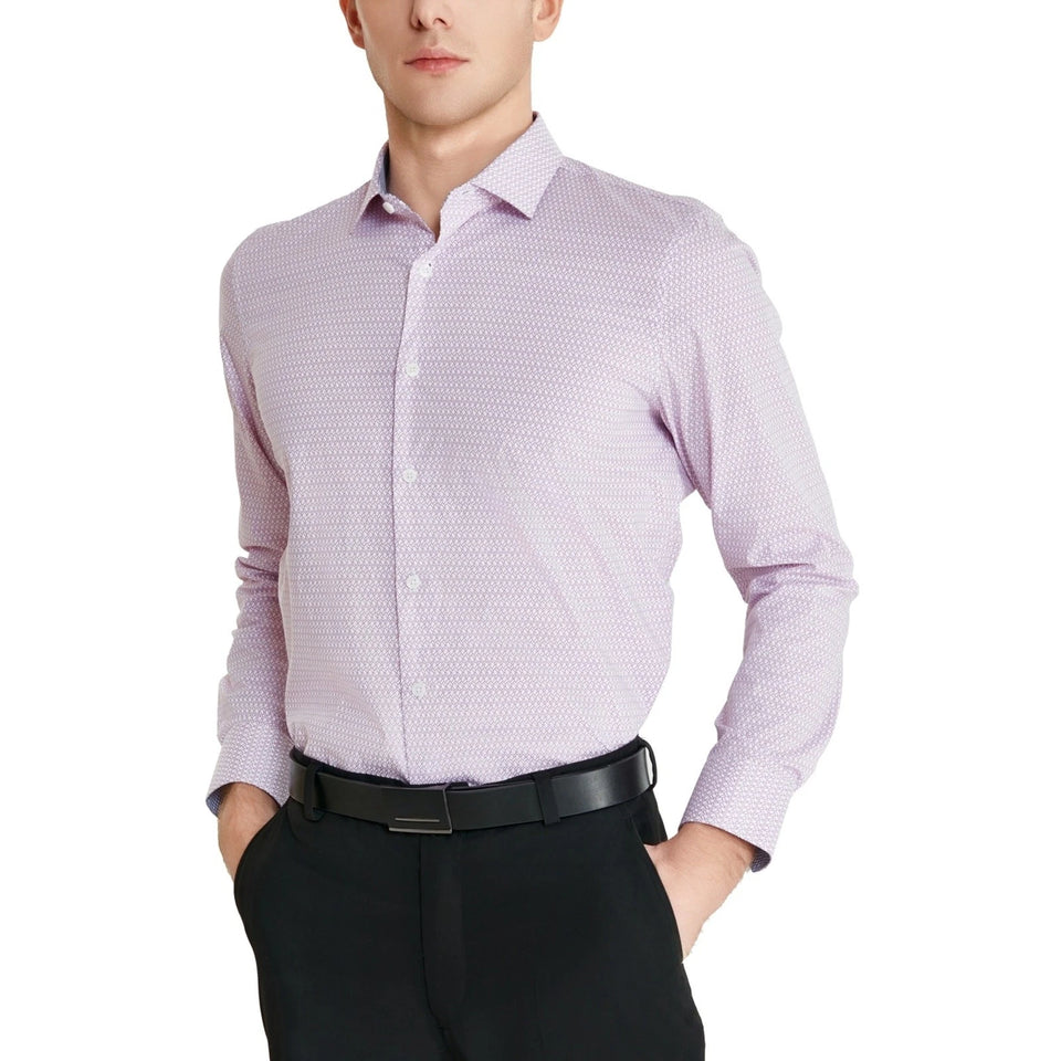 Tallia Men's Orchid Pink Slim-Fit Geo-Link Dress Shirt| Tallia In Lebanon