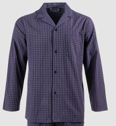 Club Room Men's Navy Double Window Pane Sleepwear Cotton Pajama Top|Club Room In Lebanon