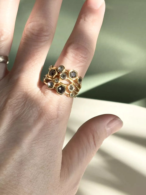 International Concepts Women's Gold Multi-Stone Triple Ring|  International Concepts in Lebanon
