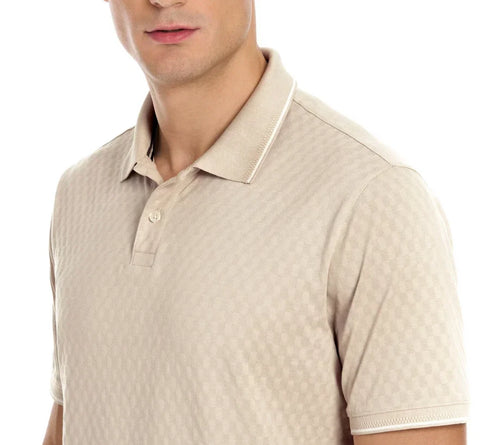 Ted Baker Men’s Beige Textured Polo T-Shirt|Ted Baker In Lebanon
