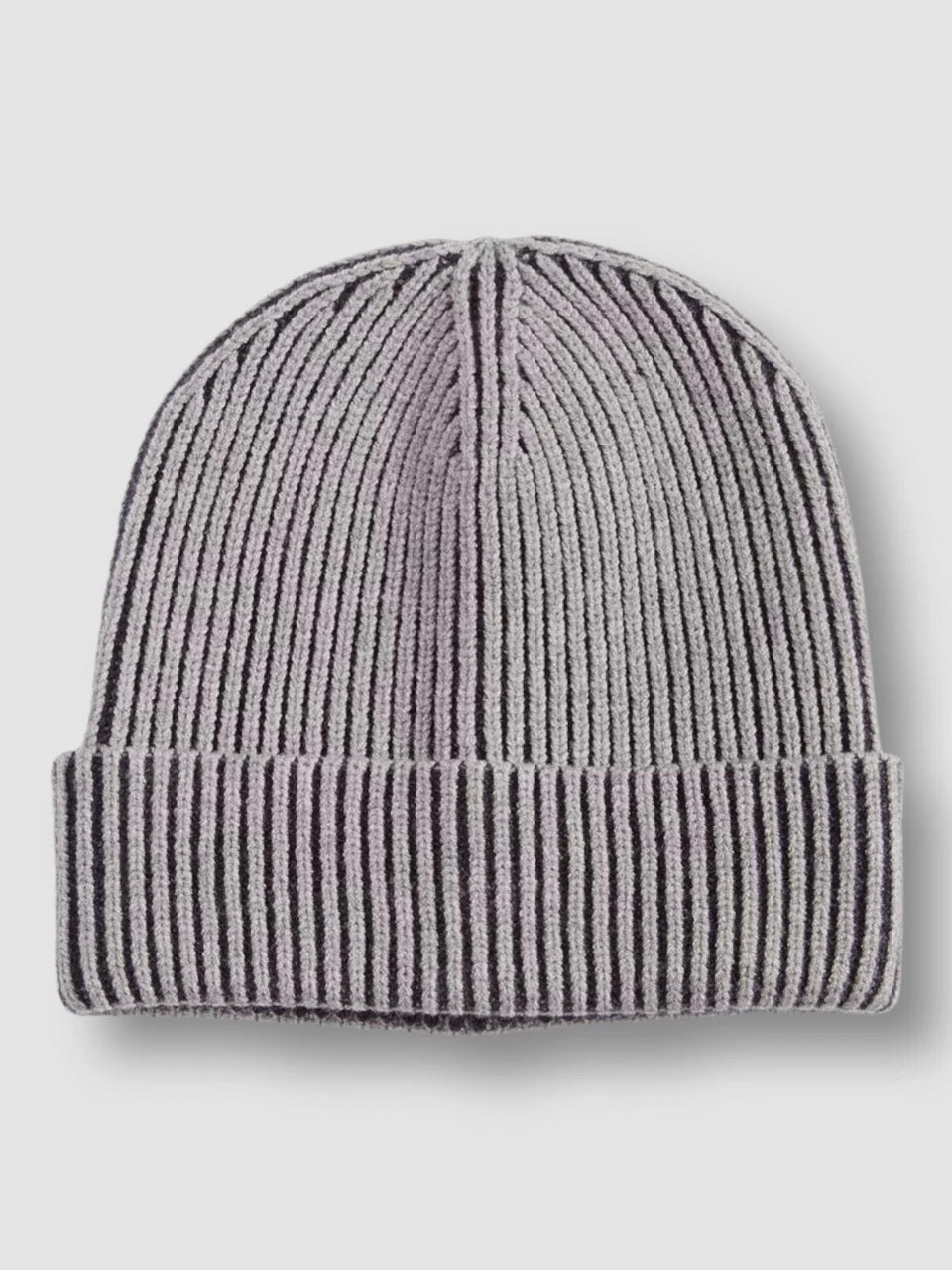 Alfani Men's Gray Two-Tone Plated Cap Ribbed Knit Beanie |Alfani In Lebanon