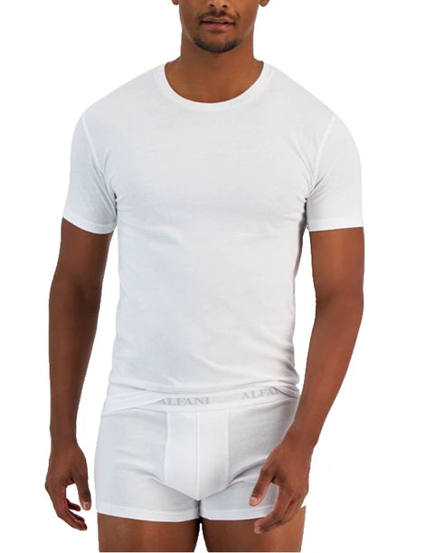 Alfani Men's White 4-Pk Crewneck Cotton Undershirts | Alfani In Lebanon