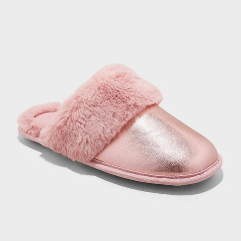 Auden Rae Women's Pink Close Metallic Scuff  Slippers |Auden In Lebanon