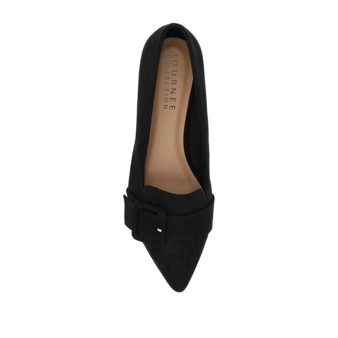 Journee Collection Women's Black Suede Audrey Flat |Journee Collection In Lebanon