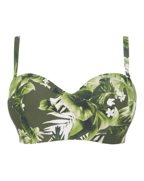 Figleaves Women's Green Argentina Underwired Bandeau Bikini Top | Figleaves In Lebanon