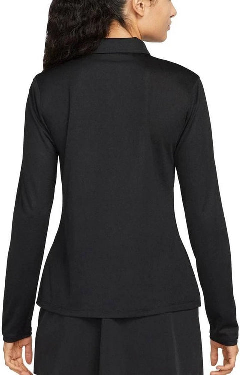 Nike Women's Black Dri-Fit Victory Long Sleeve Golf Polo Blouse|Nike In Lebanon