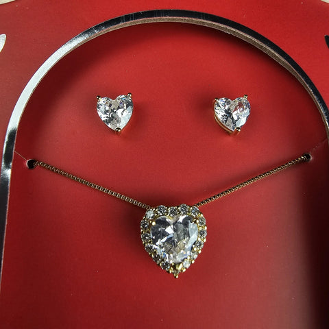Holiday Lane Women's 2-Pc. Cubic Zirconia Heart Pendant & Stud Earring Set |Holiday in Lebanon