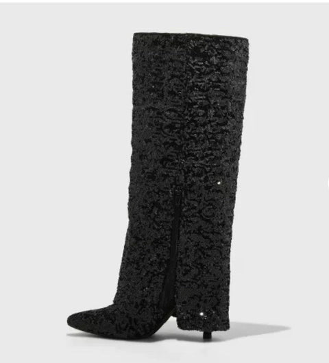 A New Day Women's Abba Sequin Foldover Tall Boots | A New Day In Lebanon