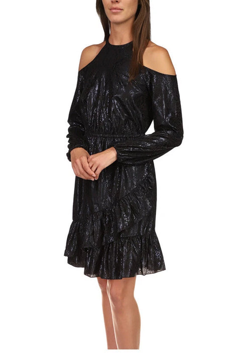 Michael Kors Women's Black Cold Shoulder Snake Print Dress | Michael Kors In Lebanon