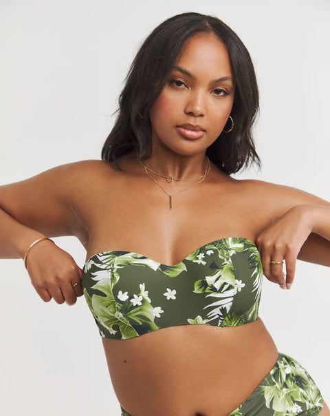 Figleaves Women's Green Argentina Underwired Bandeau Bikini Top | Figleaves In Lebanon