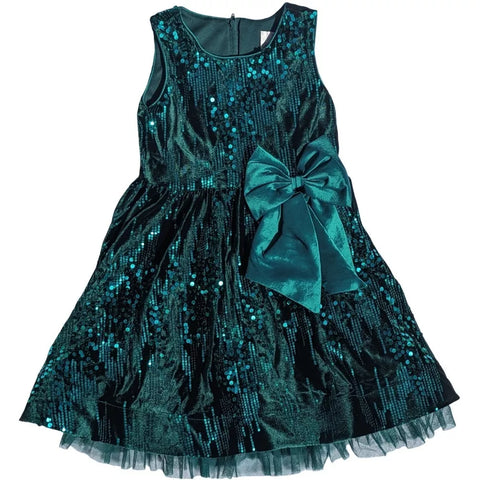 Rare Editions Baby Girl's Dark Green Sleeveless Dress |Rare Editions In Lebanon
