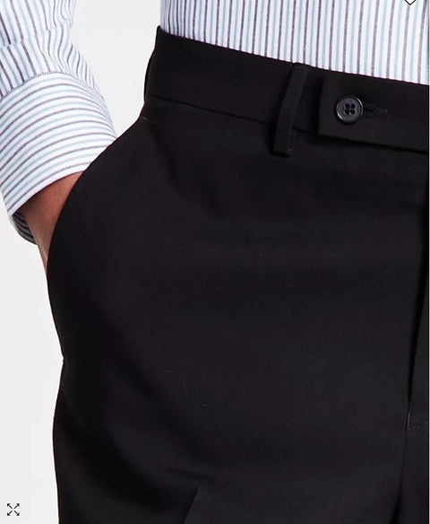DKNY Men's Black Modern Fit Flat Front Trousers | DKNY In Lebanon