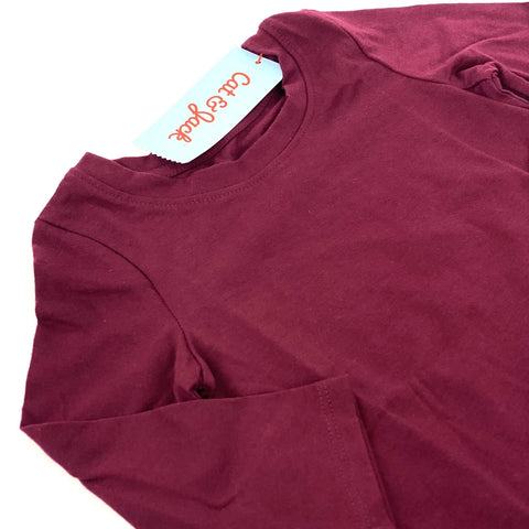 Cat & Jack Girl's Burgundy Crew Neck Long Sleeve T-Shirt | Cat & Jack In Lebanon