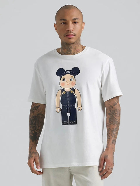 Lee Men's Off White Bearbrick Buddy Marshmallow T-Shirt | Lee In Lebanon