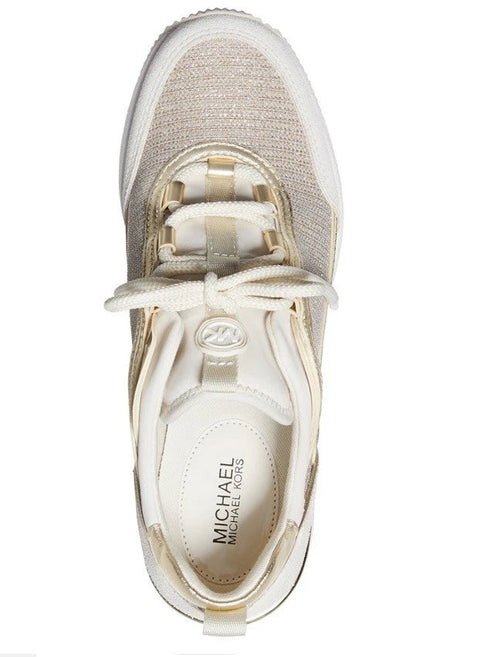 Michael Kors Women's White & Gold Lolly Trainer Wedge Sneakers |Michael Kors In Lebanon
