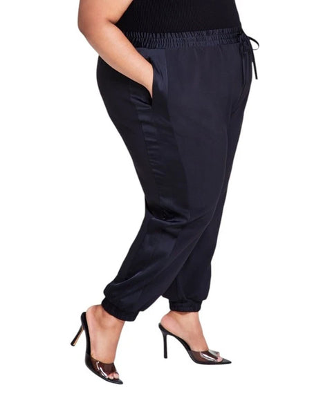 Nina Parker Women’s Black Trendy Plus Size Wide-Leg Jogging Pants | Nina Parker in Lebanon