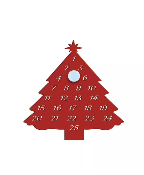 Cutting Edge Red Metal Laser Cut Advent Calendar with Moveable Magnet Christmas Tree | Cutting Edge In Lebanon