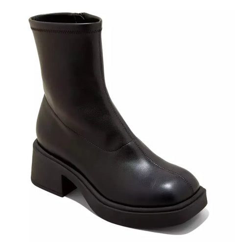 Wild Fable Women's Black Christi Faux Leather Stretch Ankle Boots |Wild Fable In Lebanon