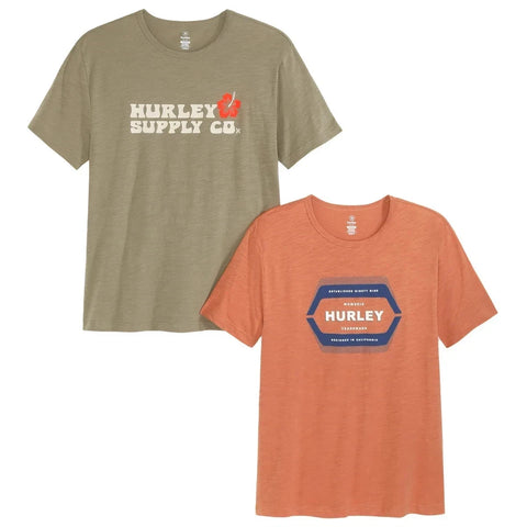 Hurley Men’s Coral & Green Graphic Tee 2 Pack T-Shirt | Hurley In Lebanon