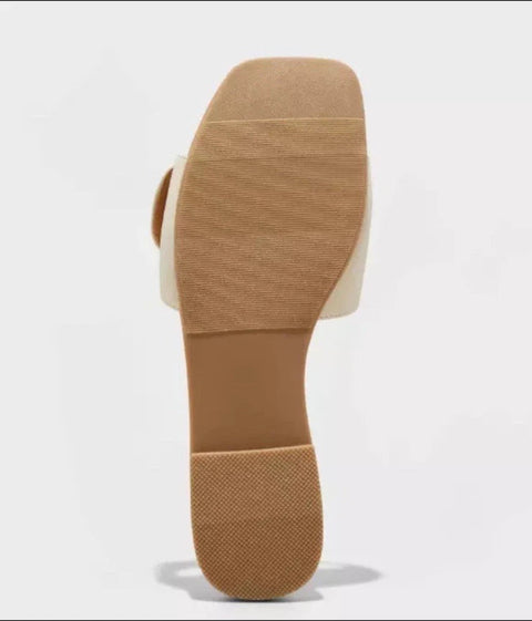 A New Day Women's Off White Bennie Buckle Slide Slipper with Memory Foam Insole | A New Day In Lebanon