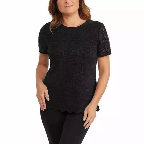 TEDDI ROSE Women's Black T-Shirt ABF5164