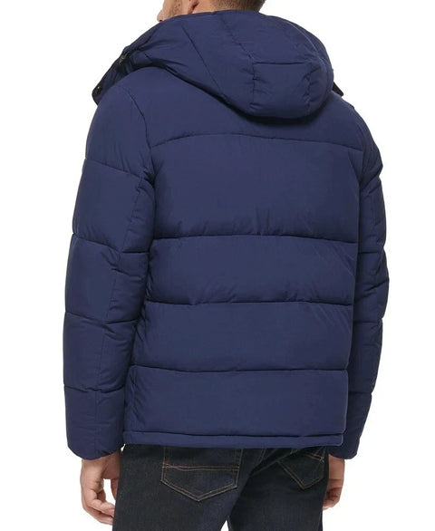 Club Room Men's Navy Stretch Hooded Puffer Jacket | Club Room In Lebanon