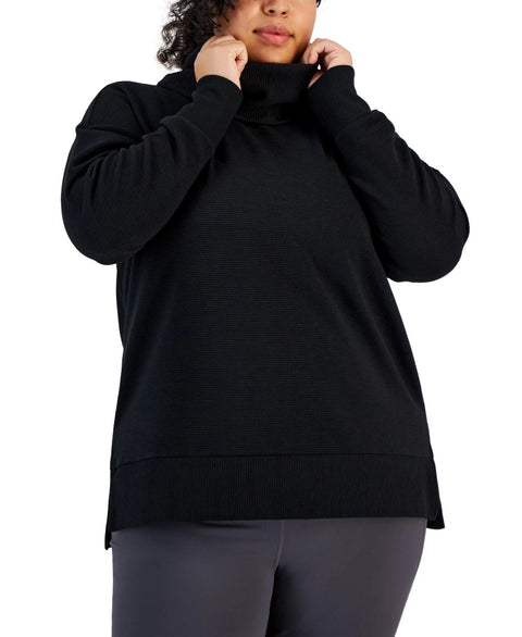 Id Ideology Women's Black Plus Size Ottoman Cowl Neck Sweatshirt | Id Ideology In Lebanon
