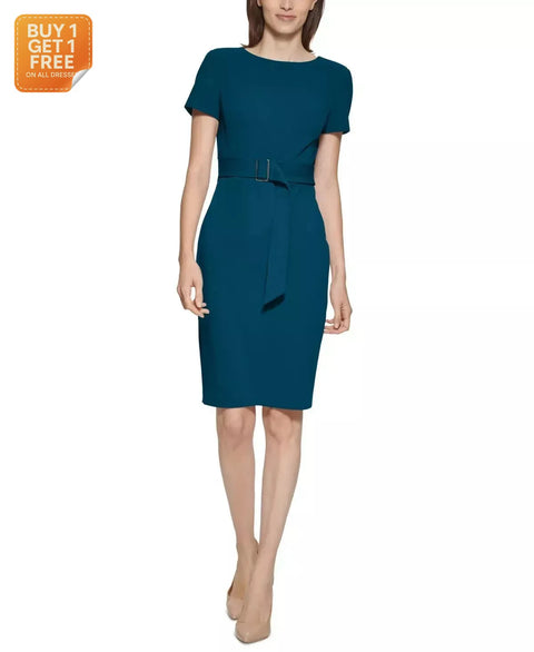 Calvin Klein  Women's Petrol Belted Dress  |Calvin Klein  In Lebanon