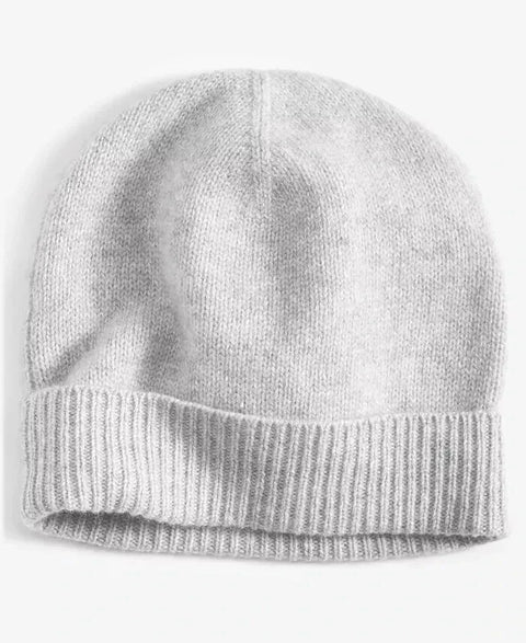 Charter Club Women's Gray Cashmere Cuffed Beanie Ice Heather Hat | Charter Club In Lebanon