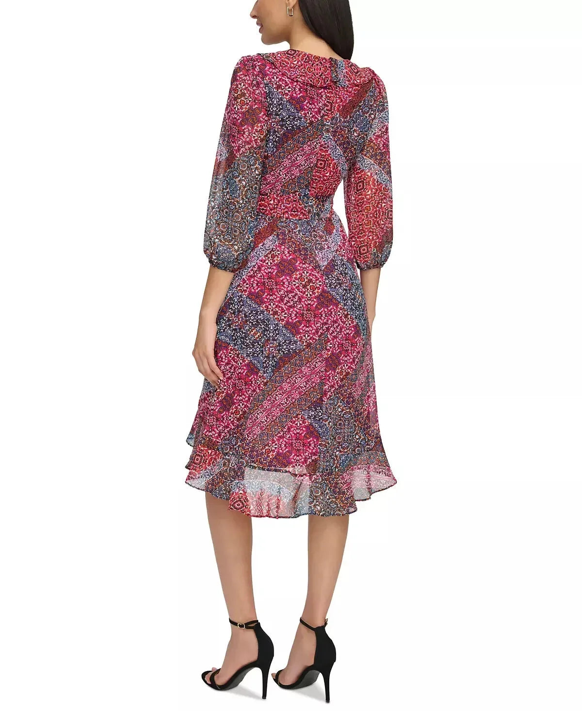 Jessica Howard Women's Multicolor Printed Faux-Wrap Dress | Jessica Howard In Lebanon